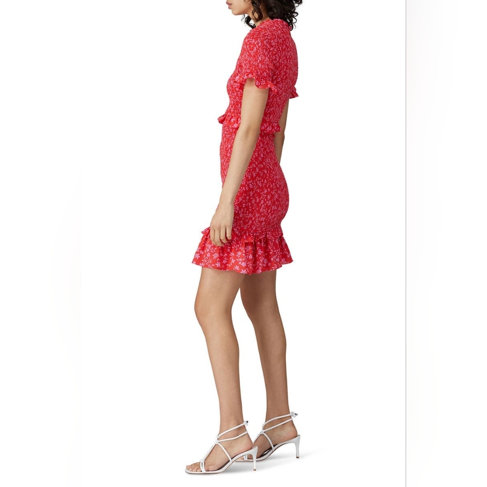 Likely Red Floral Ruffle Mini Dress - Picture 3 of 10